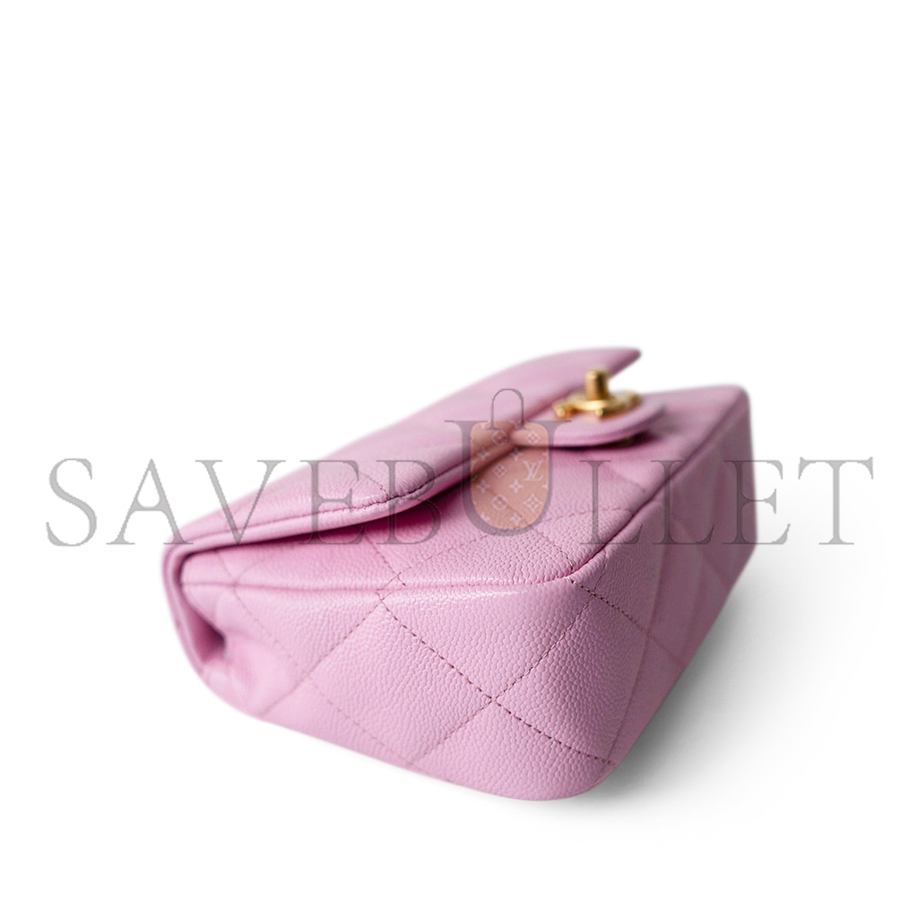 Ch*el master pink caviar quilted sweetheart flap gold hardware (20*14*6cm)